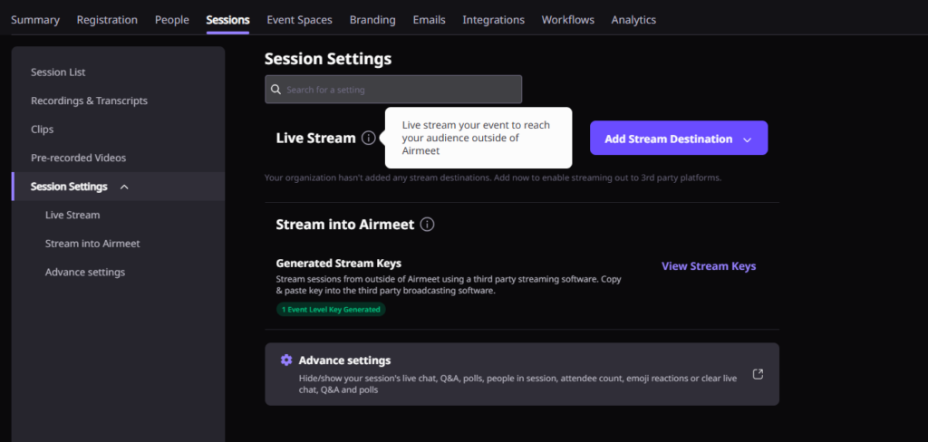 set up live streaming